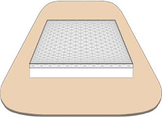 ネット貼合せ式パッドの構造
