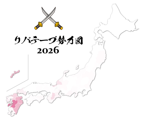 2026年のリバテープ勢力図を示したマップ