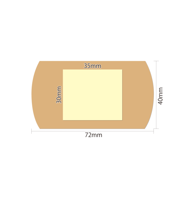 バルク（絆創膏本体）サイズ寸法図