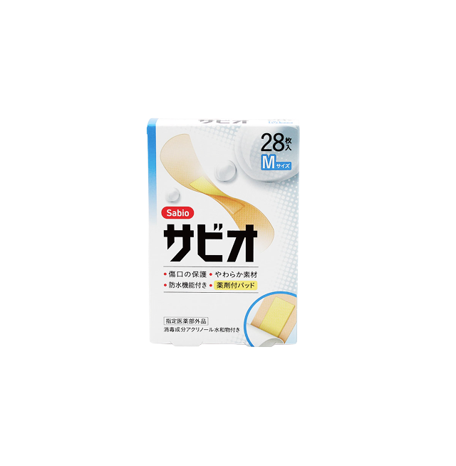 サビオ絆創膏 Mサイズ 28枚 商品パッケージ