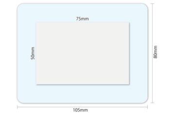 水やバイ菌から傷口を守る　防水パッド　Lサイズ　寸法図