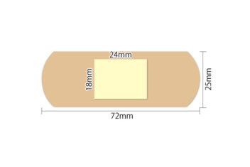 デルガード救急バン　半透明　薬付き　Lサイズ　寸法図