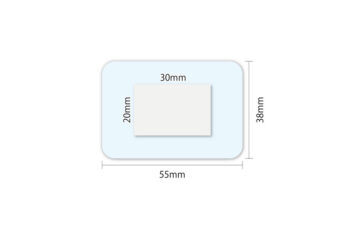 水やバイ菌から傷口を守る　防水パッド　Sサイズ　寸法図