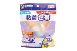 デルガード　粘着包帯　ひじ・手首用　Mサイズ　38mm×5m