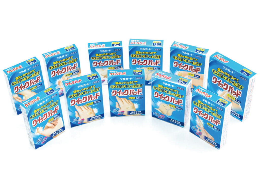 キズを早くキレイに治す　クイックパッド　ラインナップ