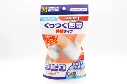 デルガード　自着性包帯　くっつく包帯　伸縮タイプ　ひじ・手首用　Mサイズ　40mm×4.5m