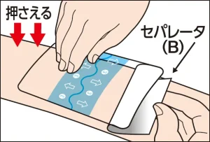 水やバイ菌から傷口を守る　防水フィルム　シートタイプ　使い方図解03