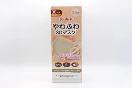 デルガード　やわふわ3Dマスク　ベージュ　30枚入