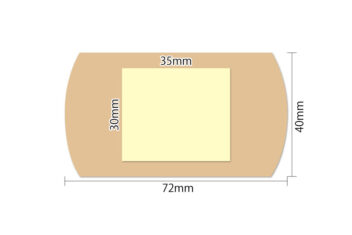 デルガード救急バン　半透明　薬付き　LLサイズ　寸法図
