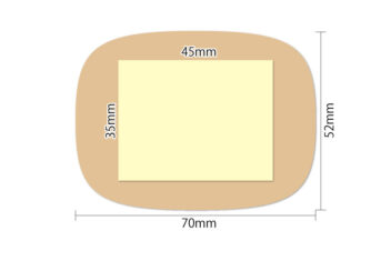 デルガード救急バン　半透明　薬付き　ビッグサイズ　寸法図